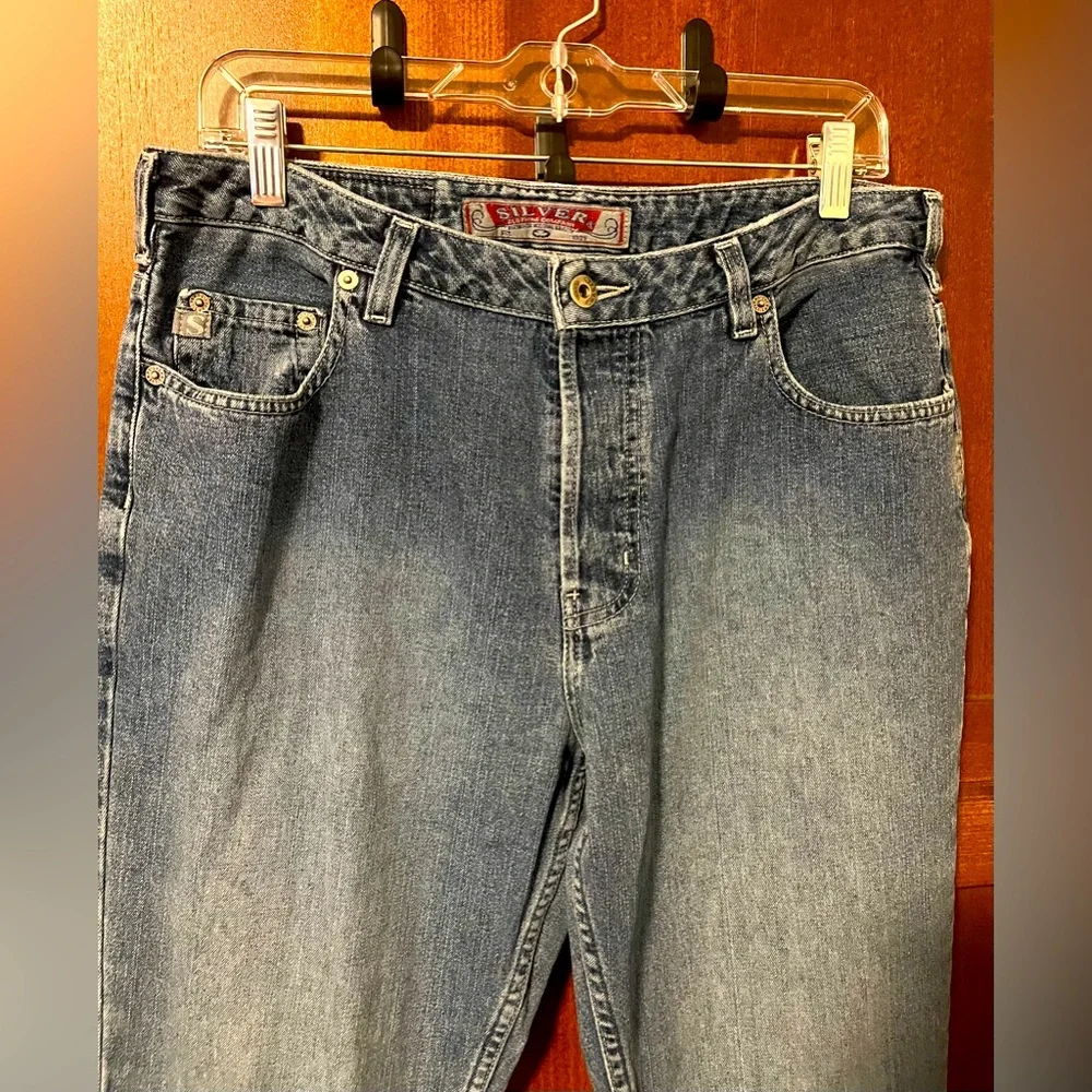 Vintage Y2K Silver Button Fly Jeans - Picture 2 of 12